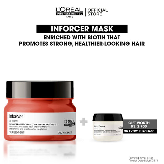 L'Oreal Professional - Serie Expert Inforcer Mask 250 ML - For Weak & Brittle Hair with free gift - Front View