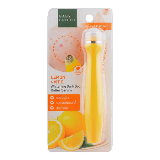 Baby Bright Lemon & Vitamin C Whitening Dark Spot Roller Serum, 15ml - Front View