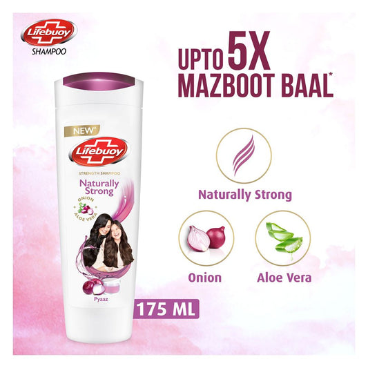 Lifebuoy Naturally Strong Onion + Aloe Vera Strength Shampoo, 175ml - Front View