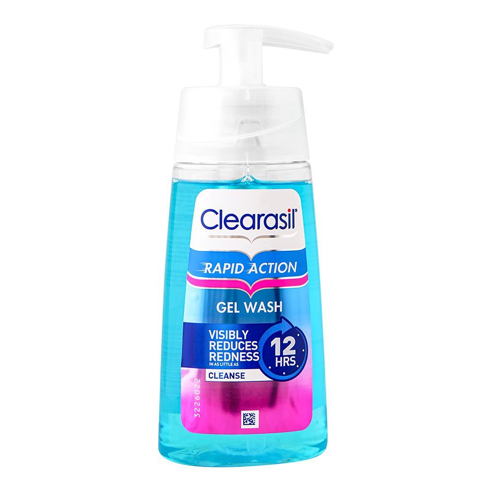 Clearasil Rapid Action Gel Face Wash, Visible Clearer Skin In As Little As Cleanse, Blemish Prone Skin, 150ml - Front View