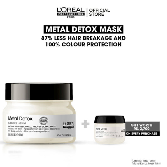 L'Oreal Professional - Serie Expert Metal Detox Mask 250 ML - For Sensitized Hair with free gift - Front View