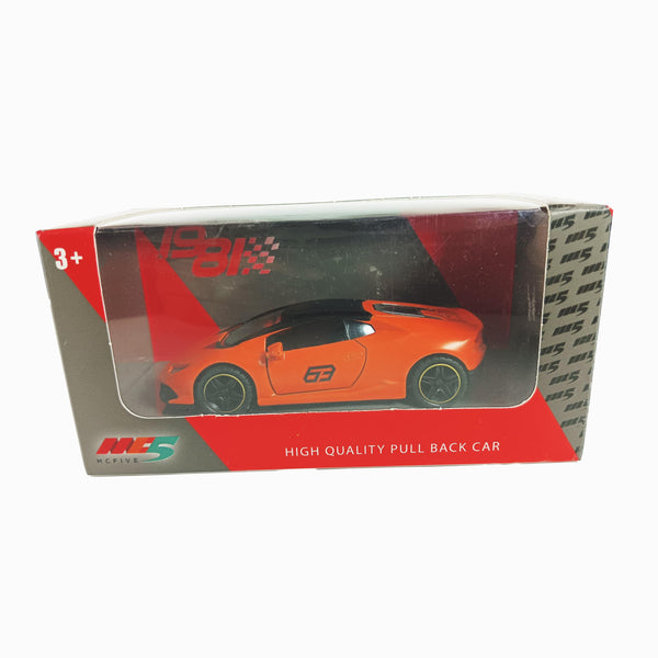 High-Quality Pull Back Sports Car - Orange