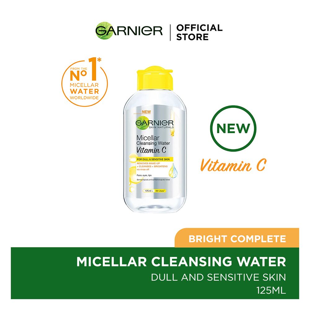 Garnier Skin Naturals Vitamin C Micellar Cleansing Water, 125ml - Front View