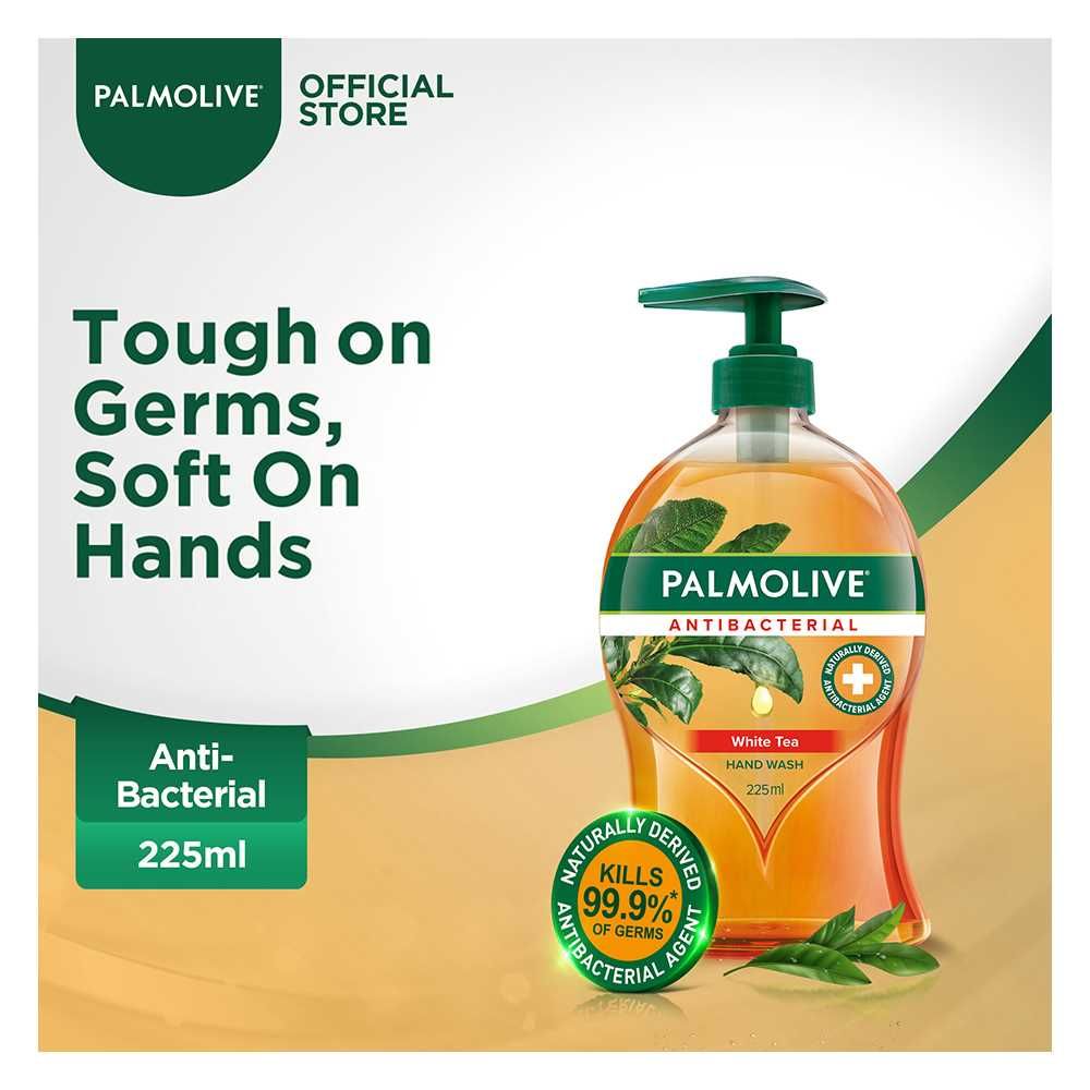 Palmolive Antibacterial White Tea Hand Wash, 225ml - Front View
