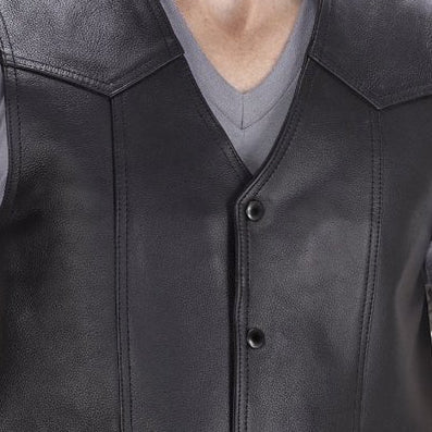 Ace Raider Leather Motorcycle Vest for Men
