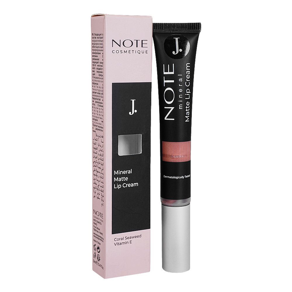 J. Note Mineral Matte Lip Cream, 02 Nude Love, Paraben Free - Front View
