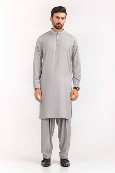 Silver Grey Basic Shalwar Kameez