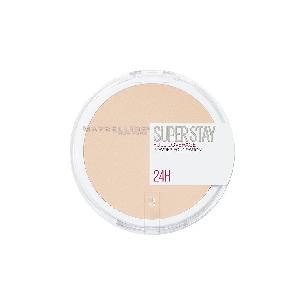 Maybelline New York Superstay 24h Full Coverage Powder Foundation, 115 Ivory - Front View