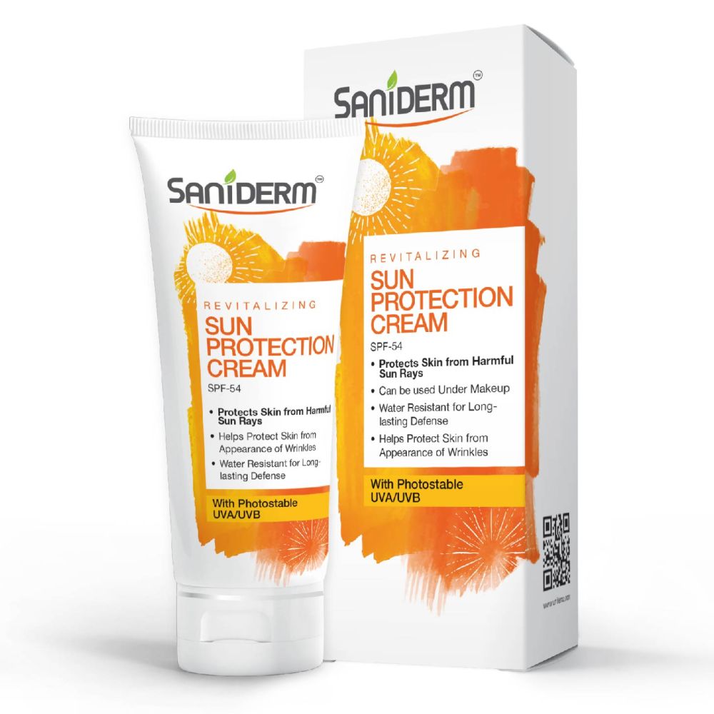 Saniderm Revitalizing SPF 54 Sun Protection Cream, With Photostable UVA/UVB, 50g - Front View