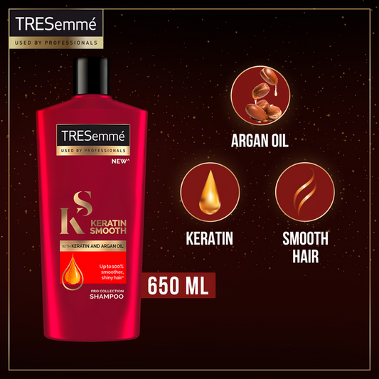 Tresemme Shampoo Keratin Smooth & Straight - 660Ml - Front View
