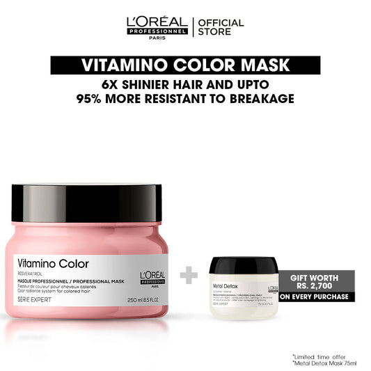 L'Oreal Professional - Serie Expert Vitamino Color Mask 250 ML - For Color Treated Hair with free gift - Front View