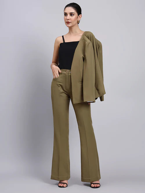 Elegant willow green formal pantsuit for women office and business wear Pakistan
